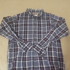 Classic Blue Plaid Men's Shirt
